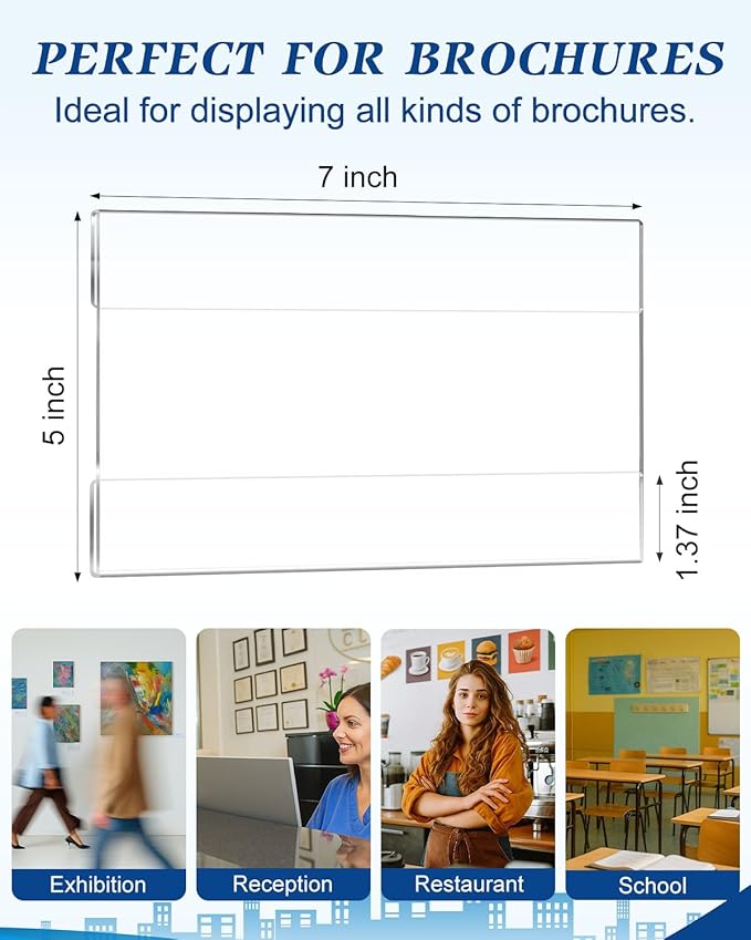5 x 7 Acrylic Sign Holder Wall Mount 8 Pack Clear Acrylic Wall Frame, Wall - Image 4