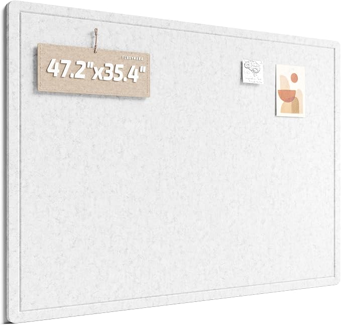 Fluxynara Large Bulletin Board, 47.2" x 35.4" Cork Board Alternative by FLUXYNARA