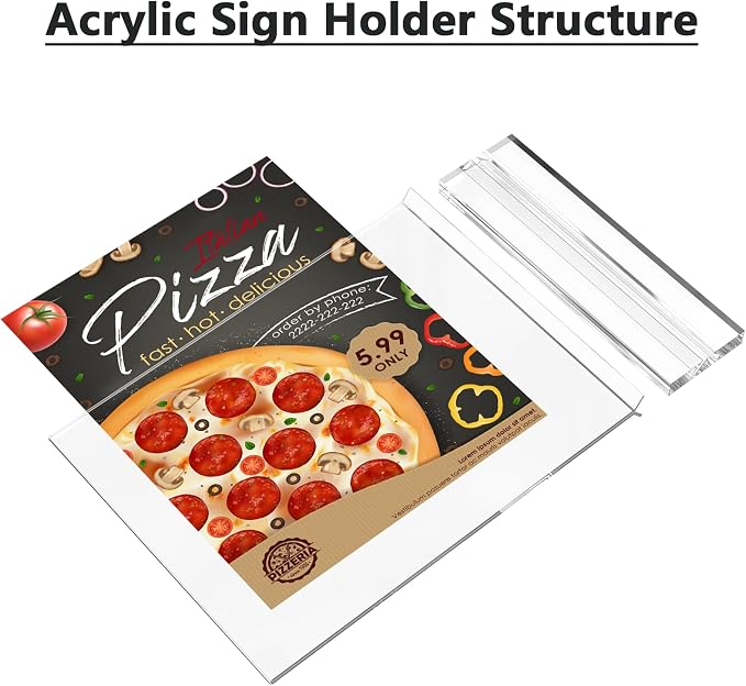 MaxGear Acrylic Sign Holder 8.5x11 T Shape 3 Pack | T Shape Display; - Image 8