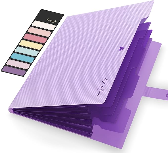 Sooez Expanding File Folder, Letter Size Accordion File Organizer, 5 Pocket by Sooez