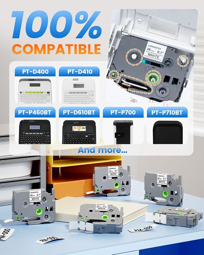 TZe-241 TZe241 18mm Label Maker Tape Replacement - Image 2