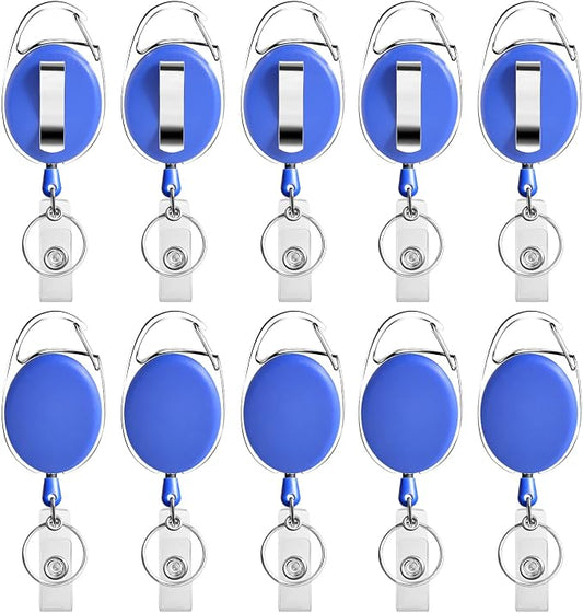 Retractable Badge Holder with Carabiner Reel Clip and Key Ring by moeverEx