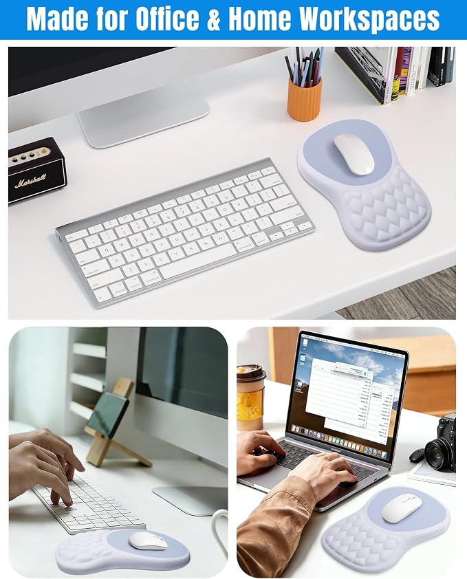Ergonomic Mouse Pad with Wrist Rest, Slope Design Memory Foam Support, Smooth - Image 6