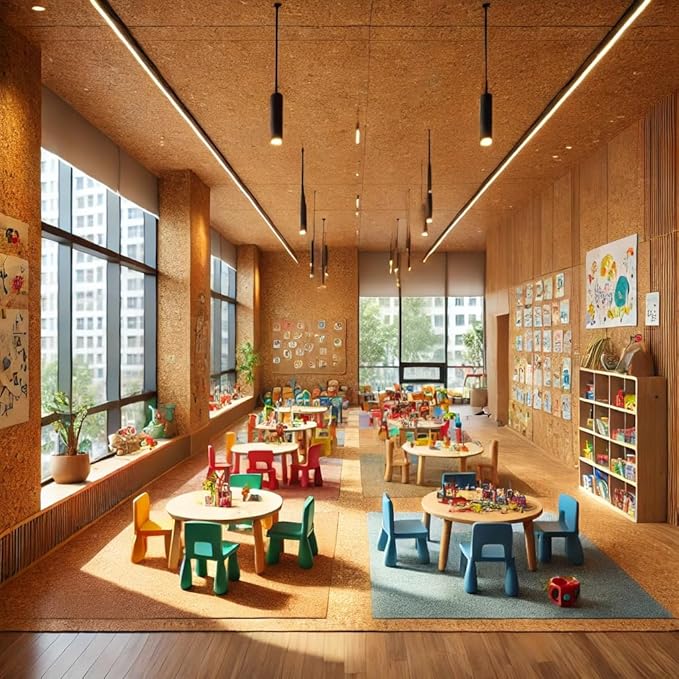 Manton Cork Premium Cork Roll - 4' x 24' x 1/2", 100% Natural Facing Grade Material for Bulletin Boards, Decorative Photo and Message Push Pin Displays - Perfect for Home, School, and Office-DeskLoop Office