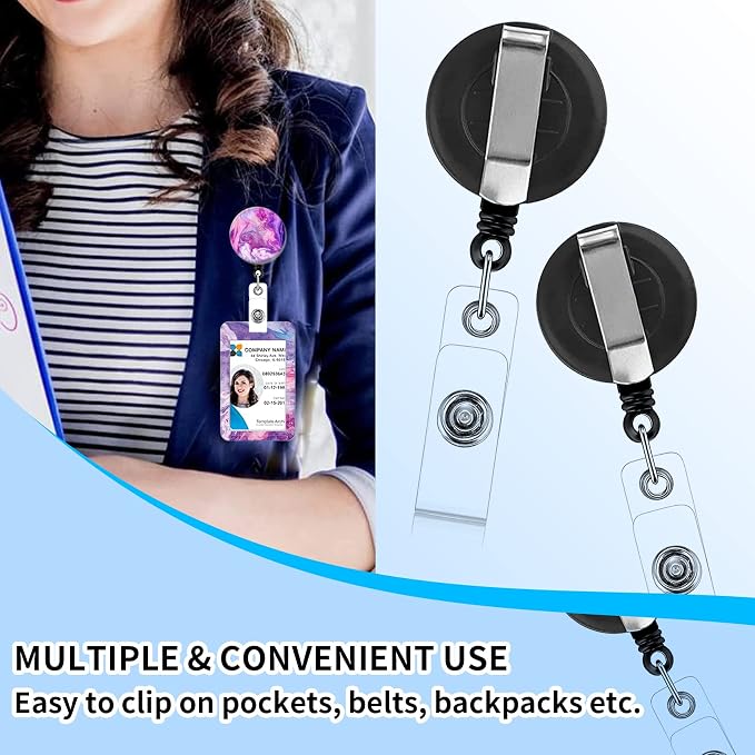 Badge Lanyard and ID Badge Holder, Retractable Badge Reels - Image 5