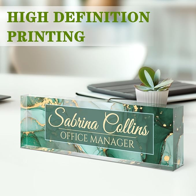Name Plate for Desk, Desk Name Plate Personalized, Office Decor for Women Men - Image 3