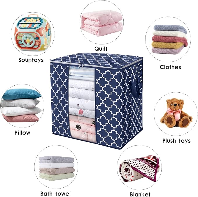 WISELIFE Storage Bags 4 Pack/100L Large Blanket Clothes Organization and - Image 5