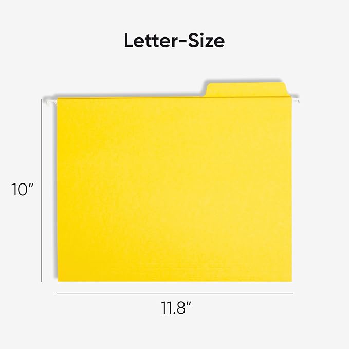 Smead FasTab Hanging File Folder, 1/3-Cut Built-in Tab, Letter Size - Image 2