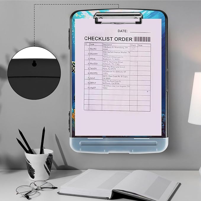 Clipboard with Storage, Heavy Duty Plastic Storage Clipboard with Low Profile - Image 4