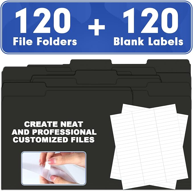 File Folder, HERKKA 120 Pack 1/3 Cut Tab File Folders, File Folders Great - Image 5