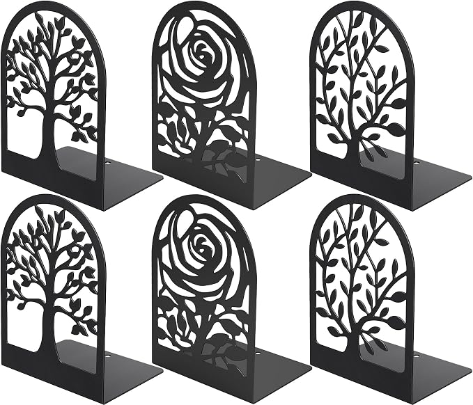 MaxGear Decorative Book Ends, Heavy Duty Bookends by MaxGear