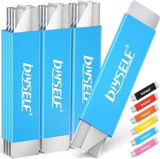 DIYSELF Box Cutters, 12 Pack Box Cutter Retractable, Box Cutters Knife with Single Edge Razor Blade, Utility Knife All Metal Shell, Letter Opener for Packages, Boxes, and Paper-DeskLoop Office