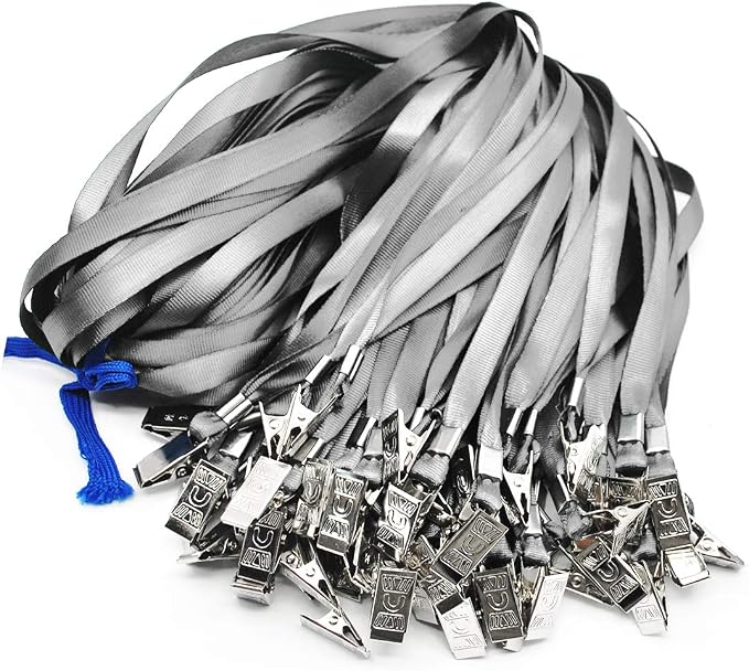 Bird Fiy Black Lanyards 100 Pack 34" Premium Lanyard Bulldog Clips Bulk Nylon - Image 3