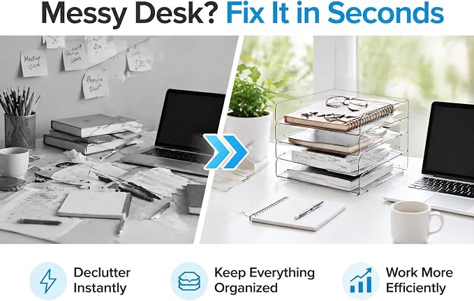 DCA 4 Tier Clear Desk Organizer - Image 2