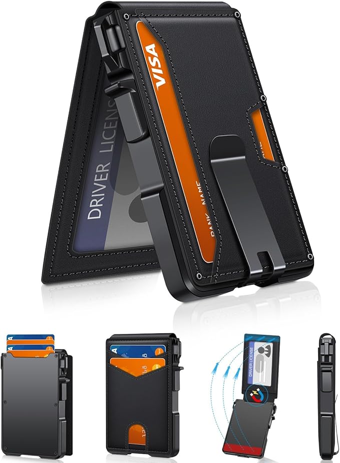 ZALVEX Wallet for Men, Mens Minimalist Wallet 9-13 Cards, Slim Compact Wallet by ZALVEX
