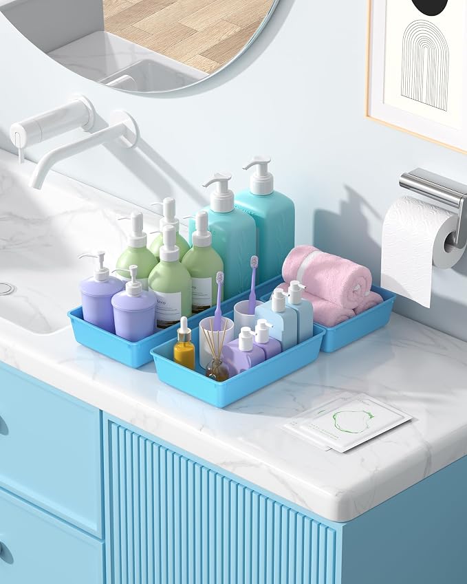 10 Pack Large Size Plastic Drawer Organizers Set, 3 Sizes Desk Drawer Organizer - Image 7