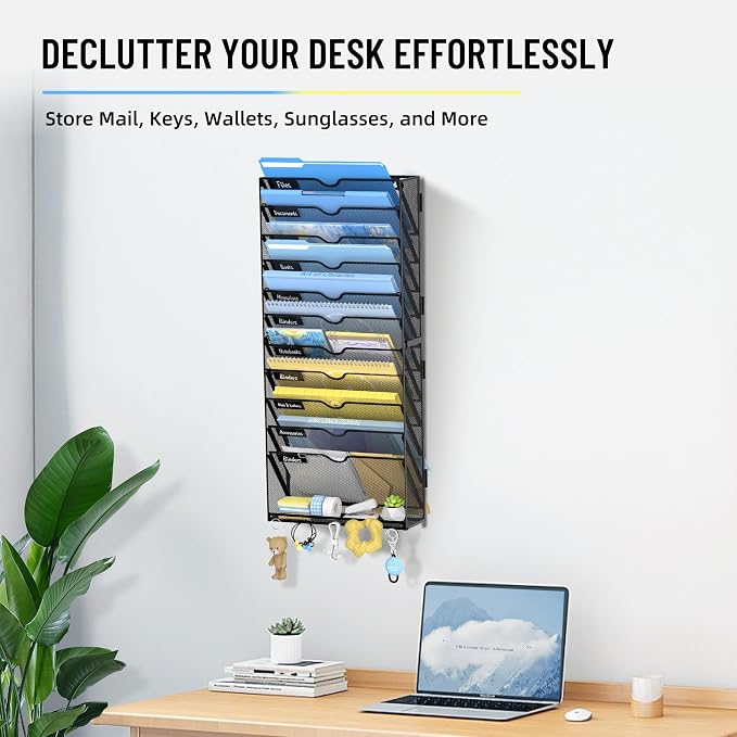 SUPEASY 12 Tier Wall File Organizer - Image 5