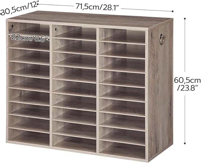 HOOBRO Literature Organizer, 27 Compartments Wooden Mail Organizer, Countertop - Image 3