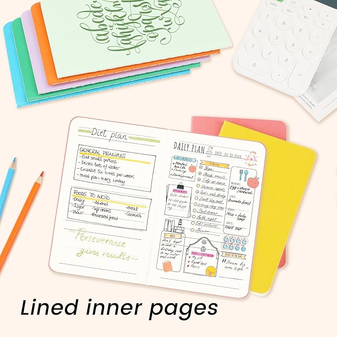 Oucaru 16PCS Mini Notebooks Bulk, 3.5" x 5.5", 16 Color, 60 Pages Lined Paper - Image 5