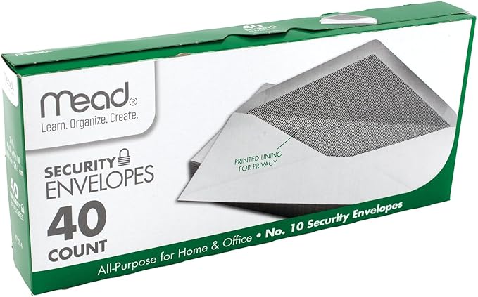 Mead #10 Envelopes, Letter Size, 4-1/8" x 9-1/2", Security Printed Lining - Image 4