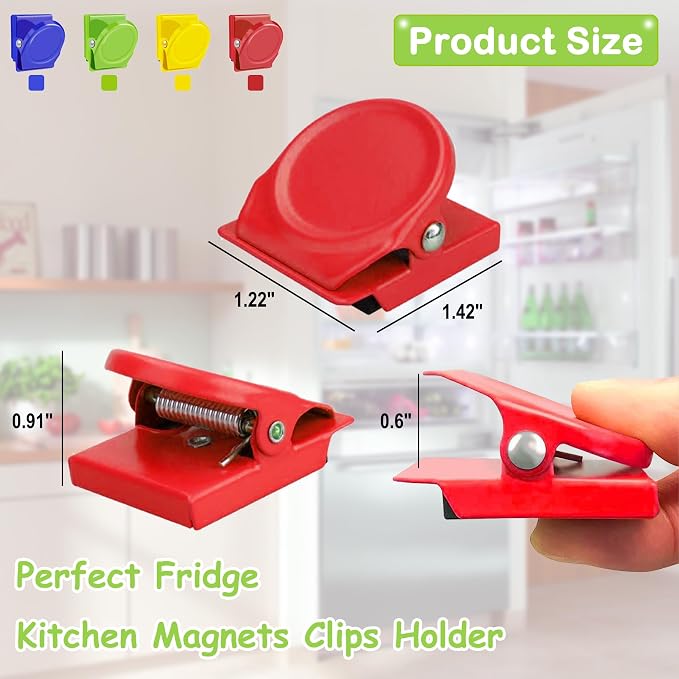 BamLue 12 Pieces Fridge Magnet Clips Plastic Box, Refrigerator Whiteboard Wall - Image 3