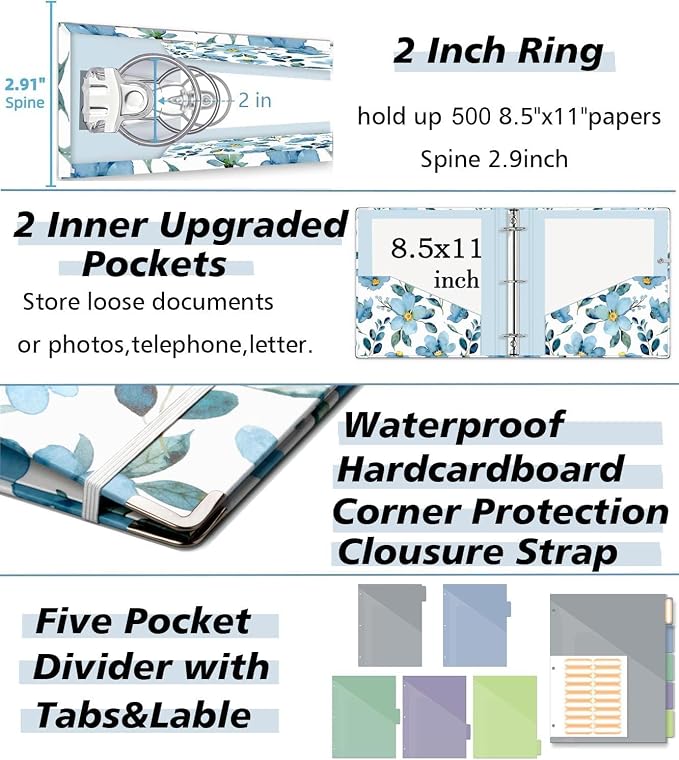 2 Inch 3 Ring Binder Organizer, Three Ring Binders - Image 4