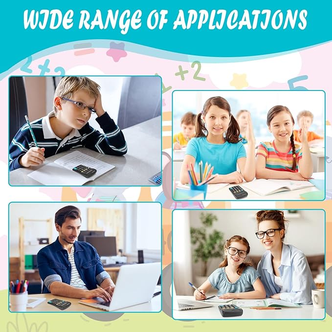 24 Pack Basic Mini Calculators - 8 Digit Display, Solar Battery & AC Power, Handheld for Office, School & Home-DeskLoop Office