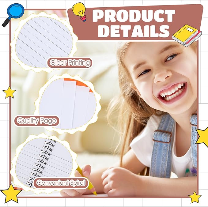 Henoyso 10 Pcs 100/50 Sheets Primary Composition Notebook K-2 Bulk Spiral Primary Journal Drawing Handwriting Practice for Kids Kindergarten 1st 2nd Back to School Supplies (Jewel Tone Color,50 Sheets)-DeskLoop Office