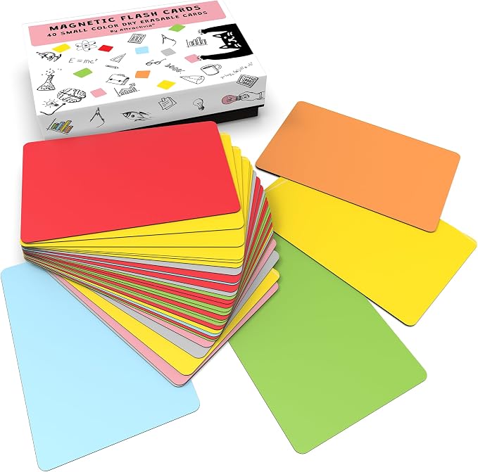 Attractivia Dry Erase Magnetic Labels, 2.8 x 1.8 in, Solid Colors, Colored by Attractivia