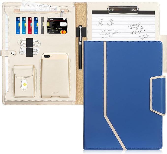 Toplive Blue A4/Letter Size Business Padfolio by Toplive