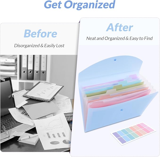 SKYDUE Cute Accordion File Organizer, Expanding File Folder - Image 7