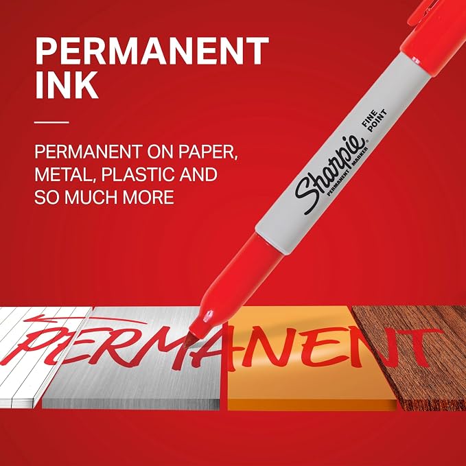 Sharpie Permanent Markers, Fine Tip, Quick Drying, Fade Resistant, - Image 2