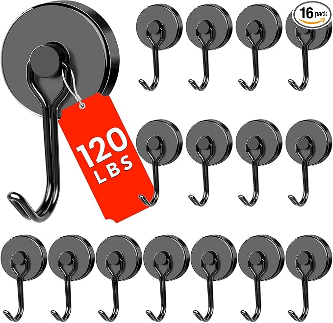 DIYMAG Magnetic Hooks, 120LBS Heavy Duty 16 Pack 2026 Cruise Ship Essentials | by DIYMAG