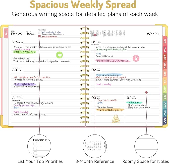 Forvencer 2026 Planner, Hardcover Calendar Planner Weekly and Monthly, Jan 2026 - Image 3