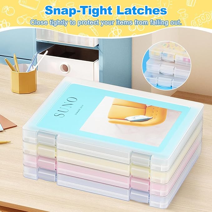 2 Pack A4 File Box Paper Organizers Holder, Transparent Document Paper Project - Image 3