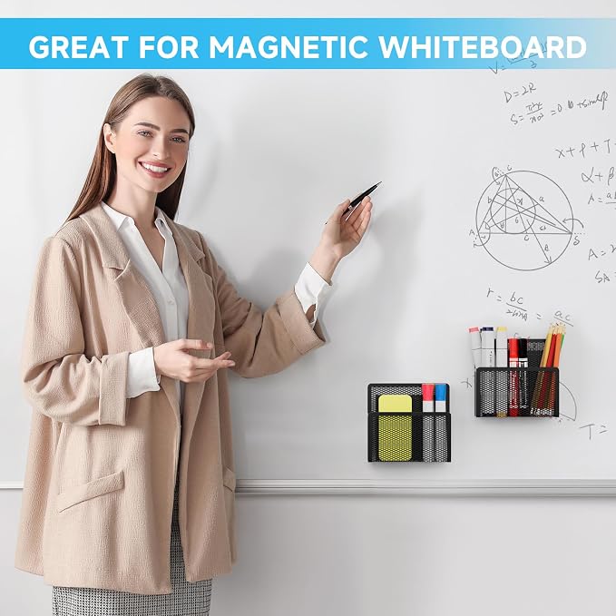 Marbrasse Magnetic Dry Erase Marker Holder, Mesh Pen Holder - Image 5