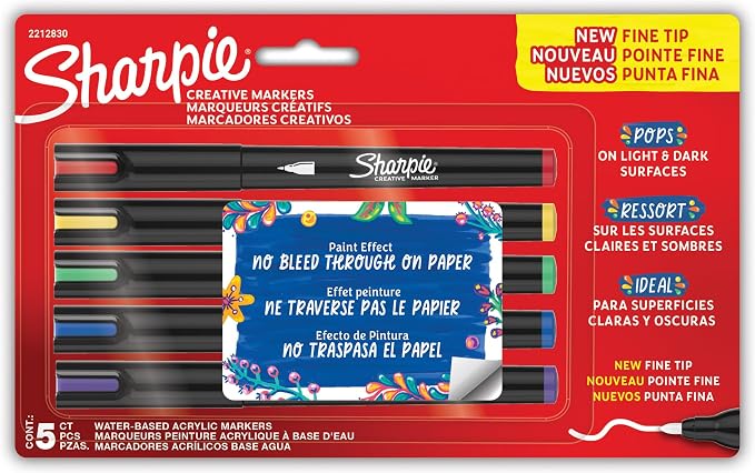 Sharpie Creative Markers, Water-Based Acrylic Paint Markers, Fine Tip - Image 3