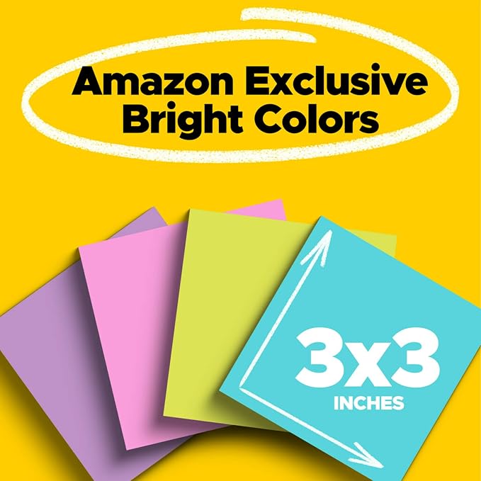 Post-it Super Sticky Notes, 3x3 in, 24 Pads/Pack, 70 Sheets/Pad, Amazon - Image 2