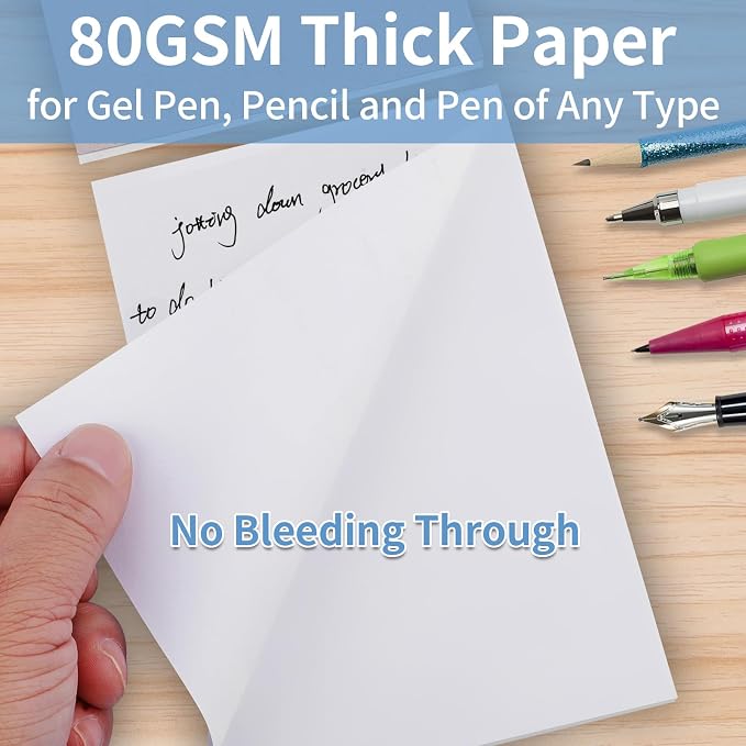 Note Pads 4x6 Inch, 6 Pack Blank Scratch Pads, 50 Sheets Per Memo Pad - Image 4