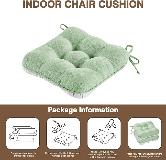 BETU Chair Cushions for Dining Chairs Set of 2, 3.5" Thick Kitchen Table Chair - Image 9