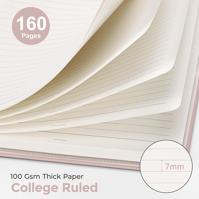 AHGXG Spiral Journal Notebook, 160 Lined Pages, A5 Medium Size, - Image 6