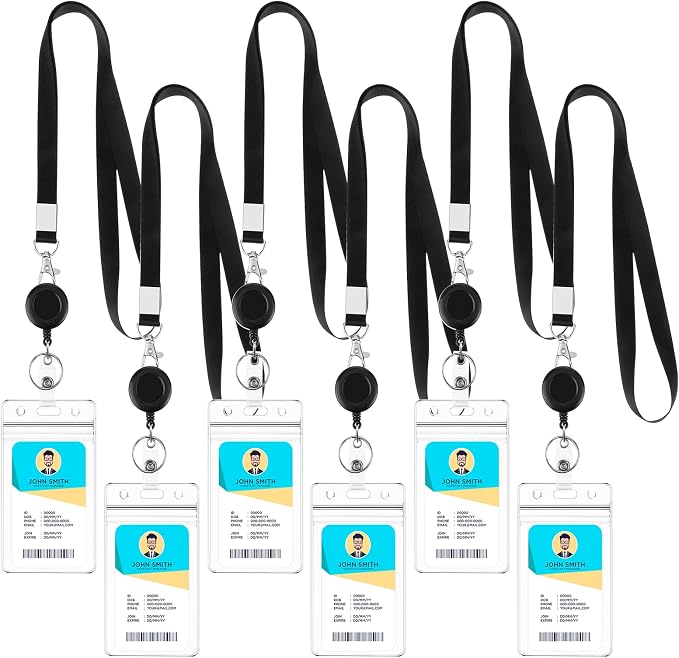 6 Pack Lanyards for ID Badges Holder Retractable Lanyards for Cruise Ship Cards by BESARME