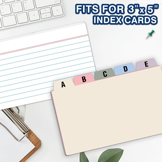 Chell 3x5 Plastic Index Card Dividers, Morandi Colors, Heavyweight Poly Index - Image 3