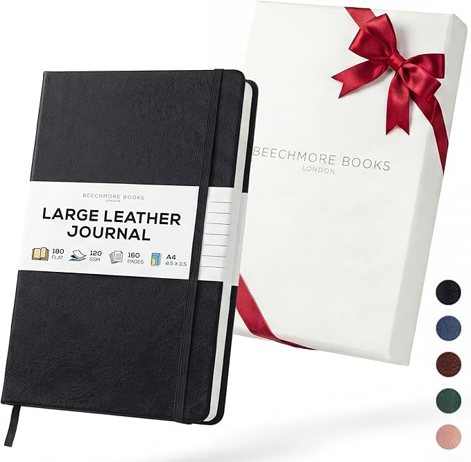 BEECHMORE BOOKS Large Lined Journal Notebook, 8.5" x 11.5" Hardcover Vegan by BeechmoreBooks