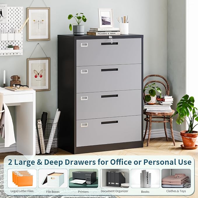 MIIIKO 4 Drawer Lateral Filing Cabinet - Image 4