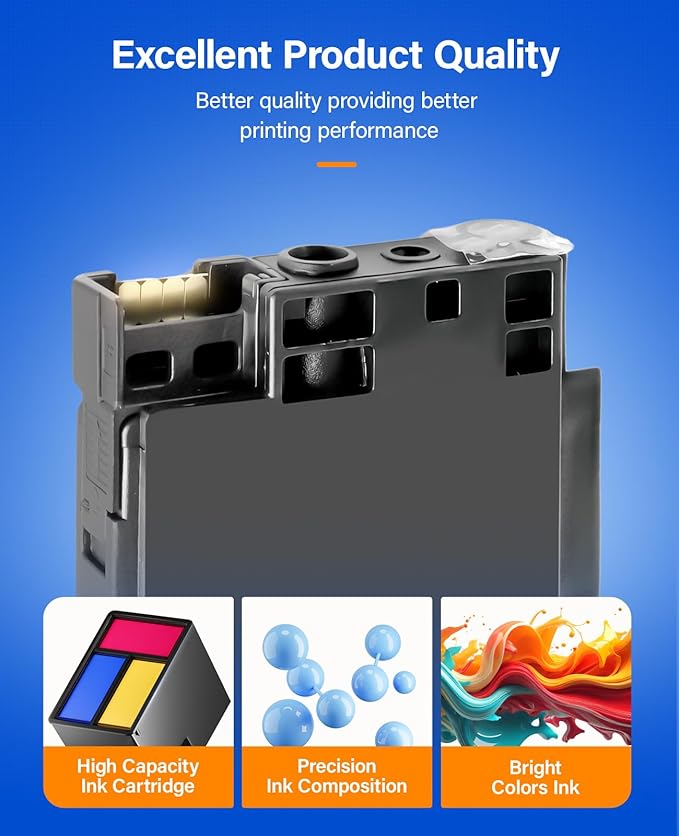 936e 936XL High Yield Ink Cartridges with Chip 4-Pack Set Replacement for HP 936 936e Ink Works with HP OfficeJet Pro 9125e 9135e 9110b 9128e 9130b 9122e 9120e 9730e Printers Black Cyan Magenta Yellow-DeskLoop Office