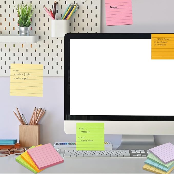 HQCME 9 Pack Lined Sticky Notes 3x3 in Post Sticky Notes - Image 6