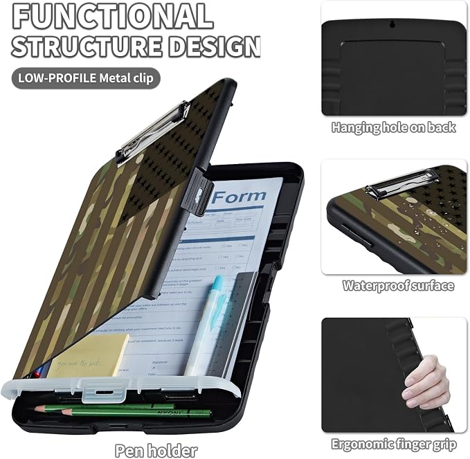 Clipboard with Storage, Clip Boards 8.5X11 with Storage & Pen Holder, Heavy - Image 3