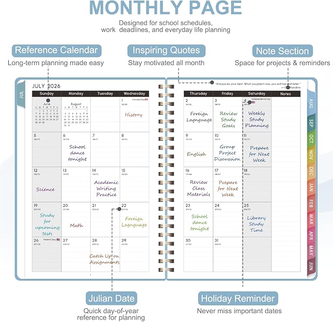 Planner 2026-2027, Weekly and Monthly Academic Planner, July 2026 - Image 3