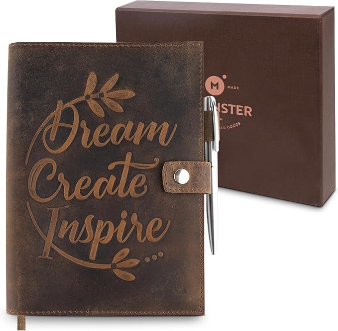 moonster Leather Journal Notebook A5 Refillable – Handmade Vintage Diary by MoonsterHandmadeLeather